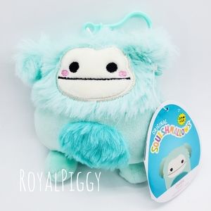 3.5" Squishmallow Joelle Blue Bigfoot clip Sassy squad KellyToy soft plush